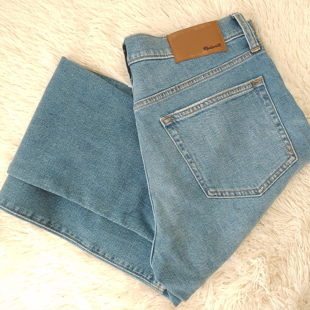 Madewell Slim Straight Everyday Flex Cromwell Blue Wash Denim Jeans 32 X 30